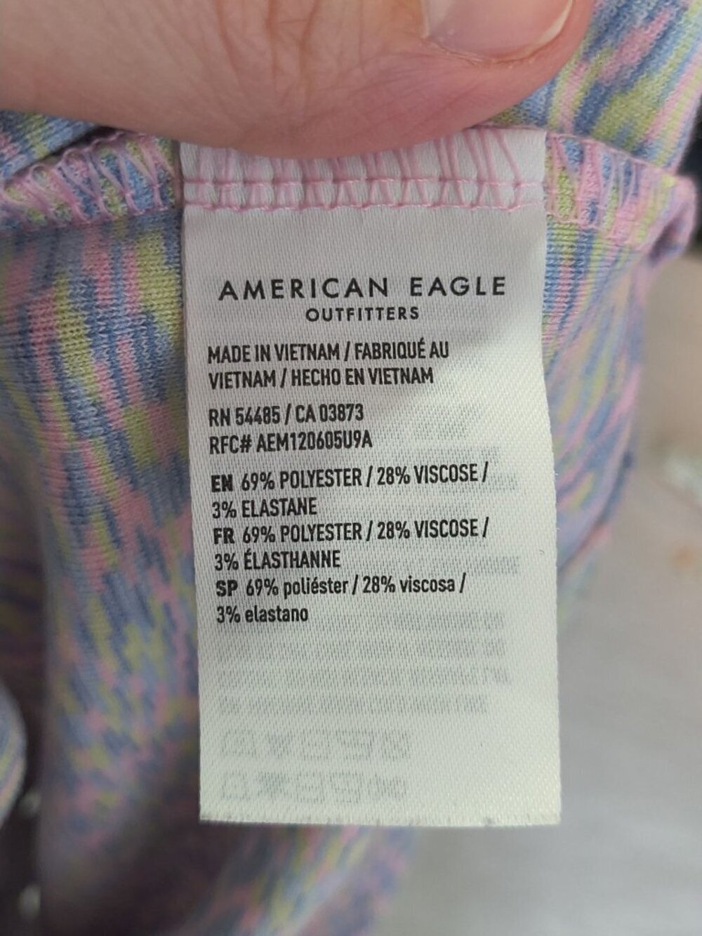 American Eagle Multi Color Ribbed Cropped Tank Size Medium Textured Pattern - Picture 6 of 9